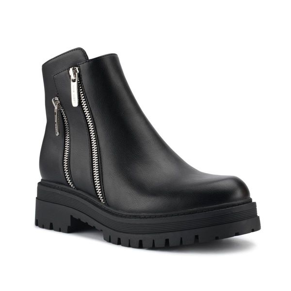 Nine West Pulls Lug Sole Black Ankle Boots | Ireland 79N99-8D29